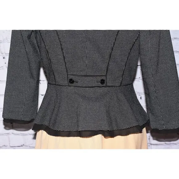 White House Black Market Black & White One-Button Blazer Jacket Size 8 NEW!!! - Picture 5 of 7